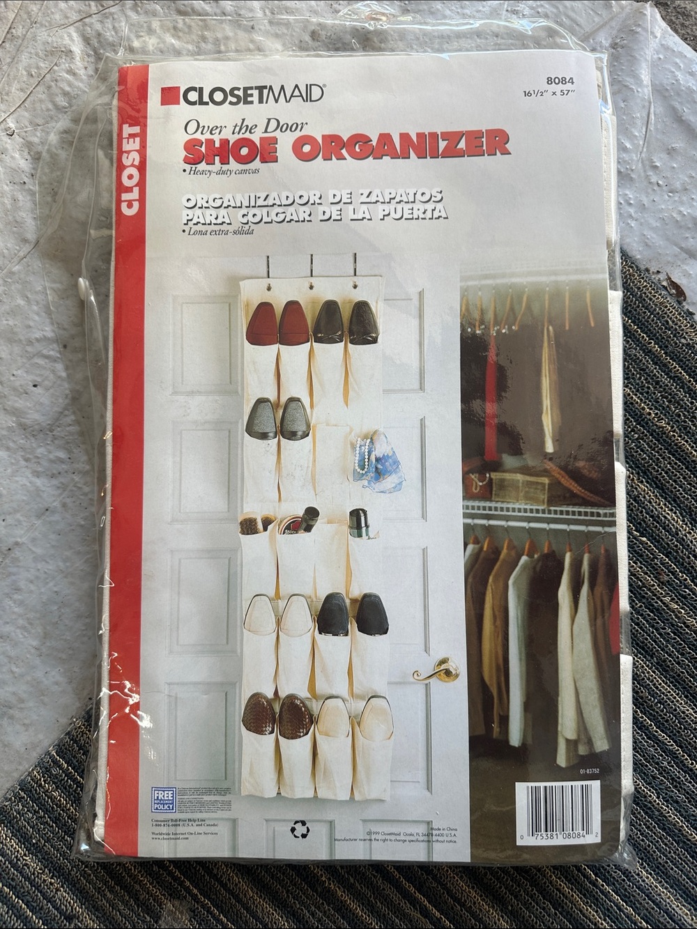 NEW ClosetMaid Cream Over-the-Door Shoe Organizer - Multiple Pockets